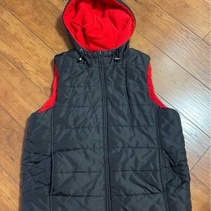 Jones New York Women's Black and Red Hooded Vest